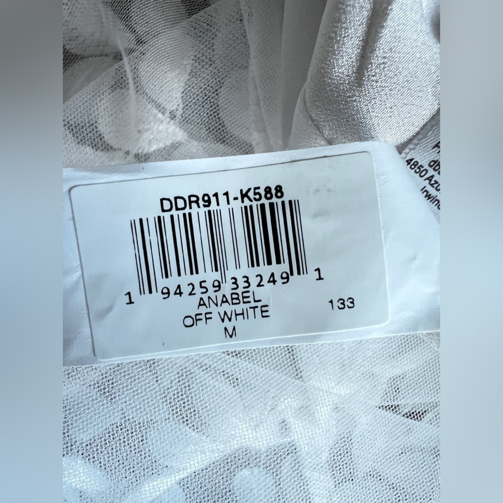 Dress the Population Anabel Semisheer Sweetheart Neck Gown Off White Size M NWT - Picture 12 of 16